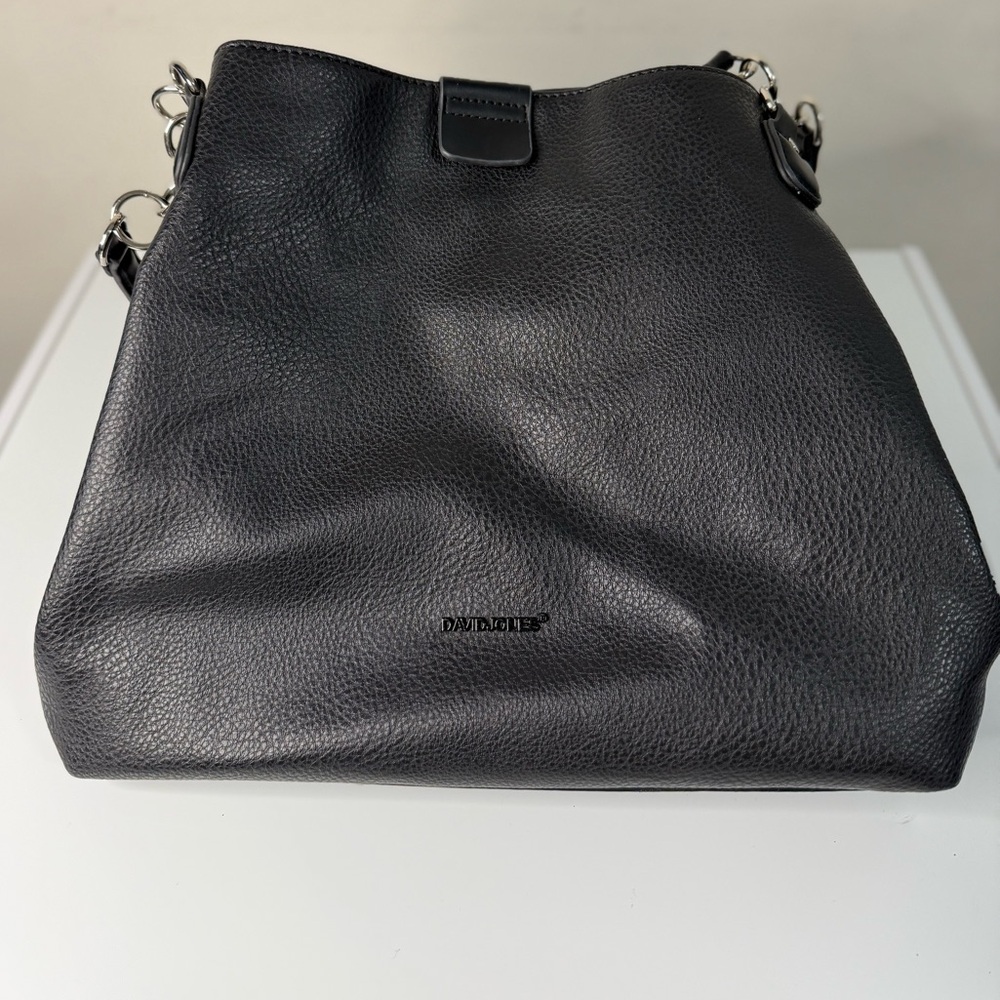 Black Satchel/Shoulder Bag by David Jones